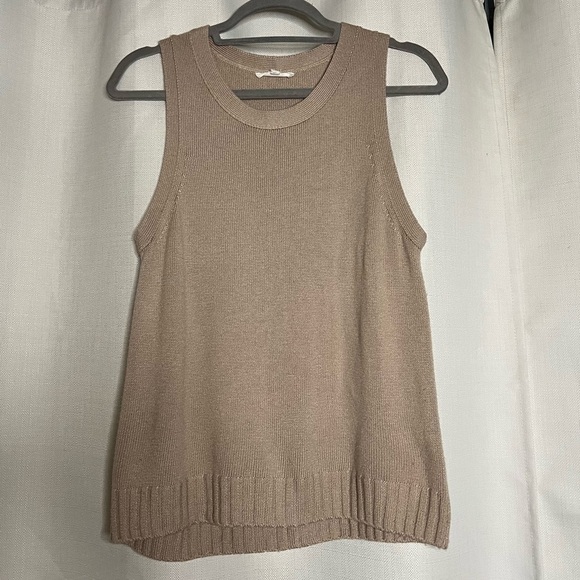 Splendid Collection Tan Neutral Carmella Cashmere Sleeveless Sweater Vest - Picture 4 of 9